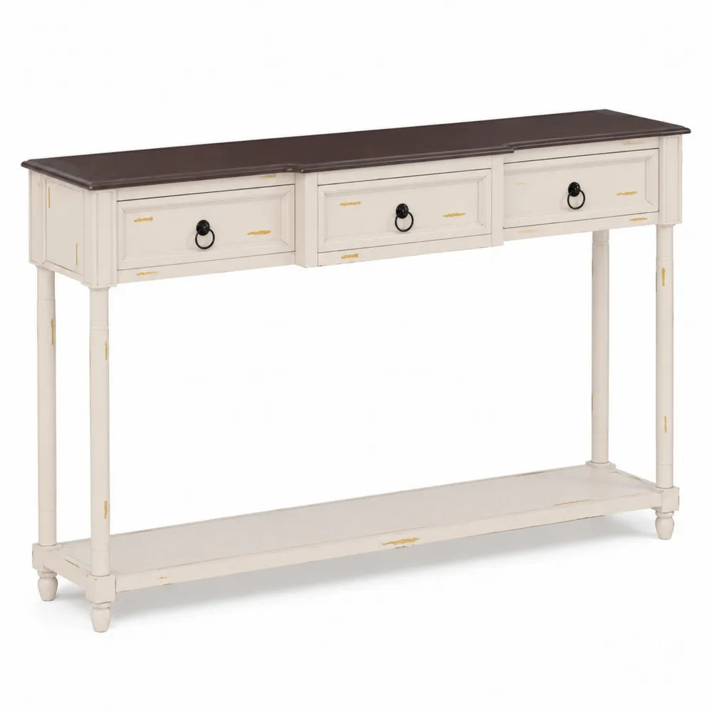 Consolle rettangolare con cassetti in legno
