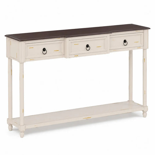 Consolle rettangolare con cassetti in legno