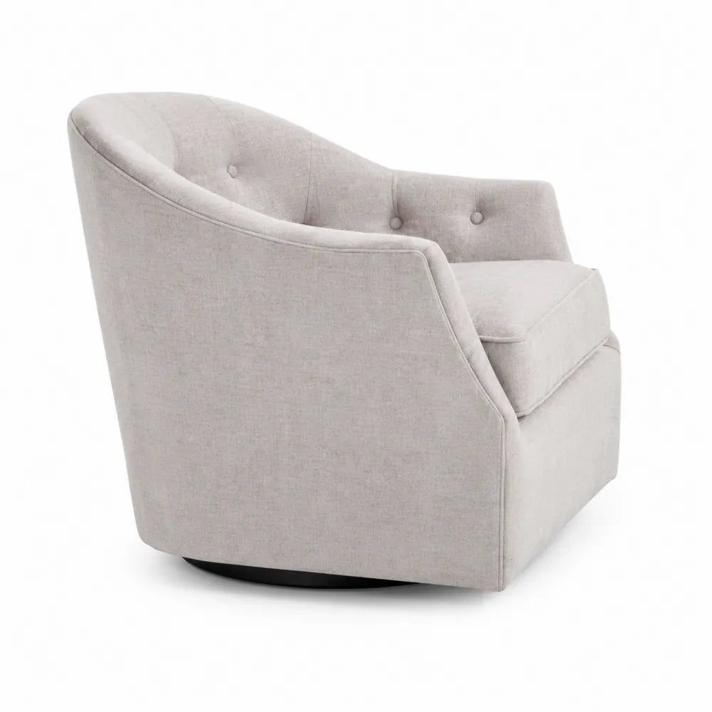 Poltrona girevole in tessuto grigio chiaro