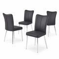 Set di 4 sedie in similpelle con gambe in metallo