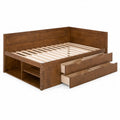 Letto in Legno con Cassetti e Scaffali 200x160 cm